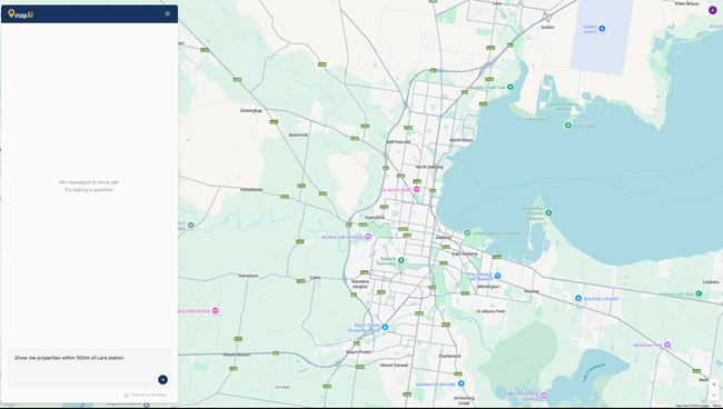 Lara Station and surrounding properties on MapAI