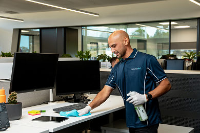 Desk cleaning hero, Jack Fenby