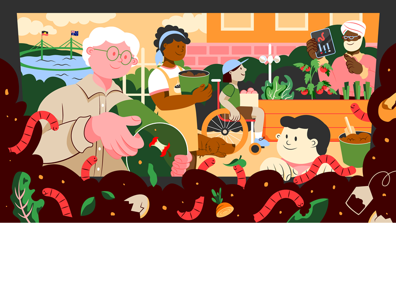 Worms at Work Campaign illustration