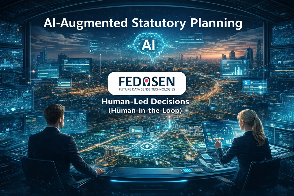 Futuristic city planning with AI integration