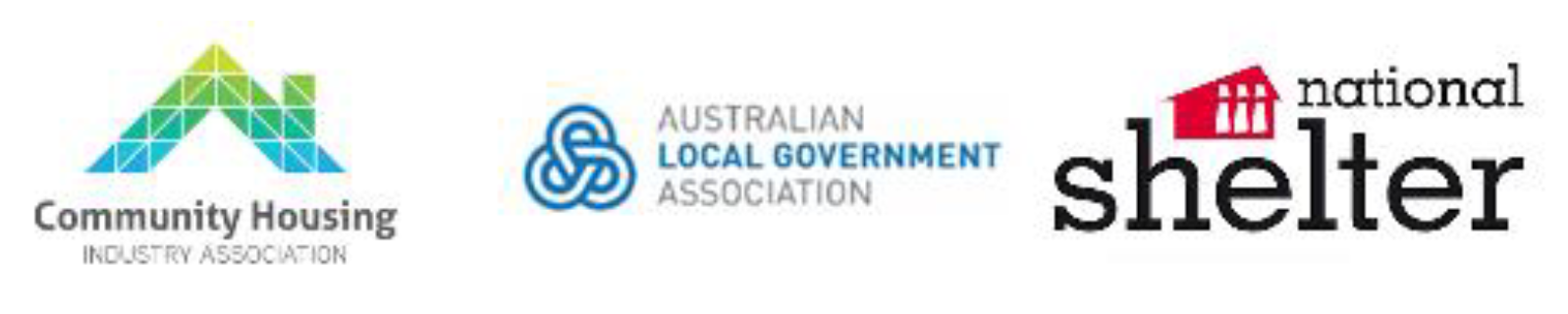 Community Housing Industry Association + ALGA + National Shelter logos