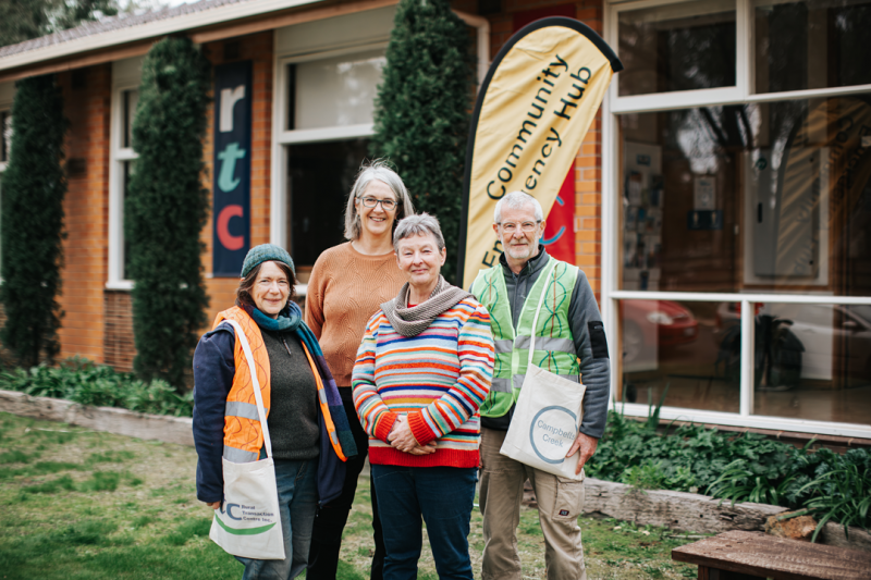 Vanessa, Street Coordinator Newstead, Jeanette Pope, Community Facilitator, Pauline Bolch, Community Member, Tom Danby, Street Coordinator Campbells Creek