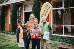 Vanessa, Street Coordinator Newstead, Jeanette Pope, Community Facilitator, Pauline Bolch, Community Member, Tom Danby, Street Coordinator Campbells Creek
