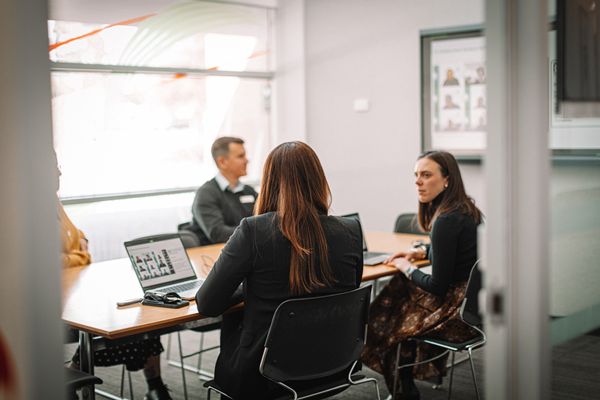 Small group training in a meeting room