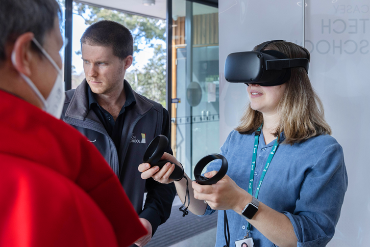 Casey living Labs -- Woman with VR headset