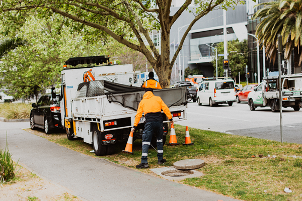 Road maintenance workers